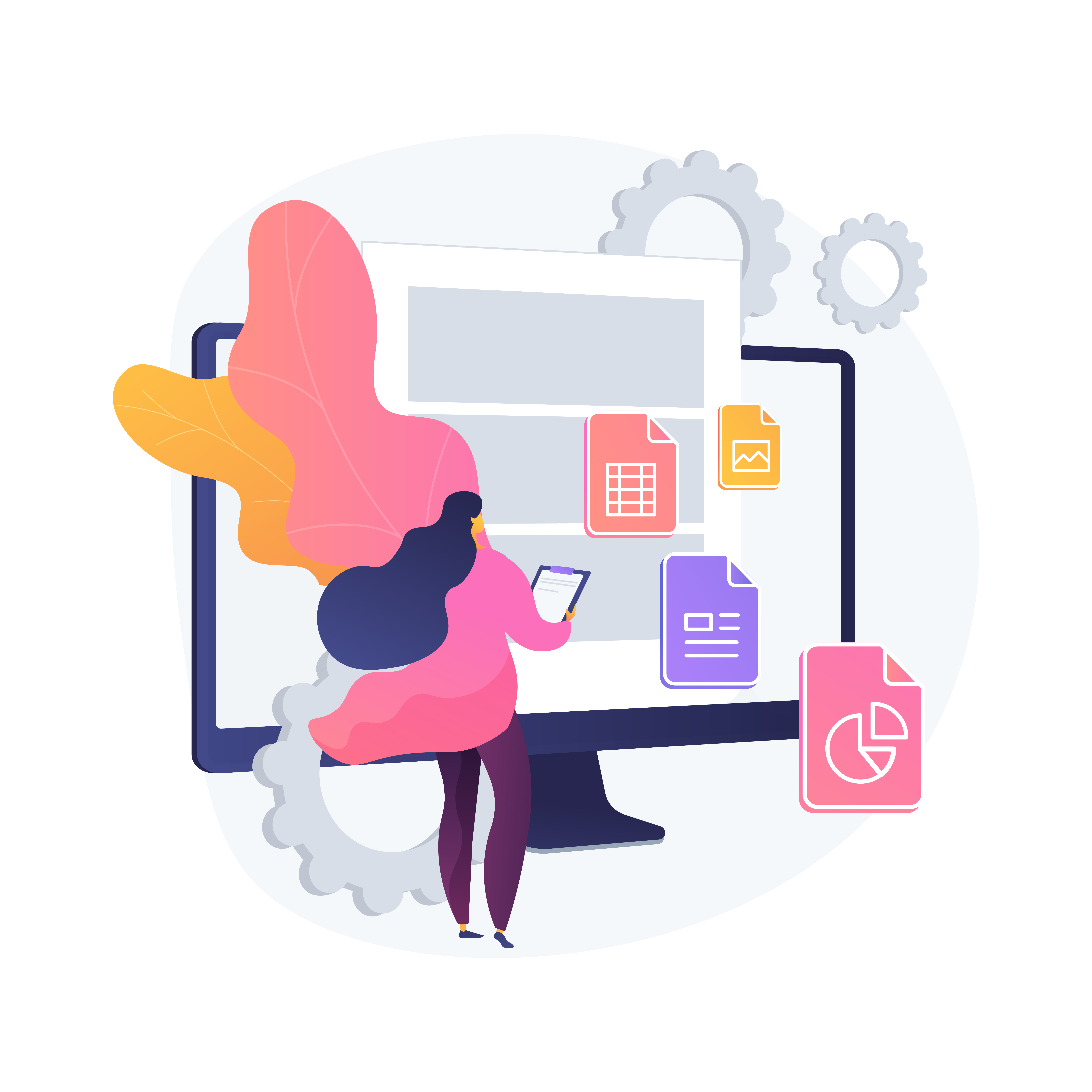 Document management soft abstract concept vector illustration.